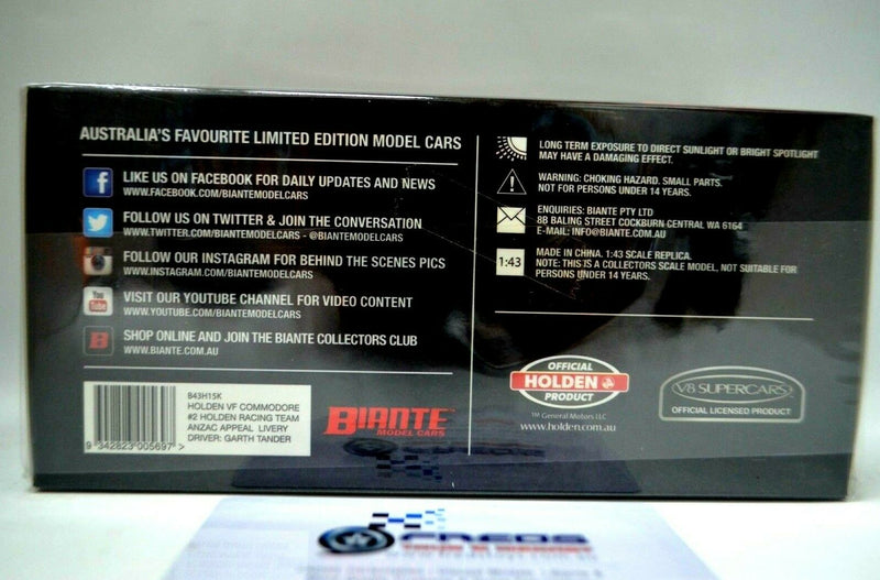 1:43 Holden VF Commodore 2015 V8 Suppercar