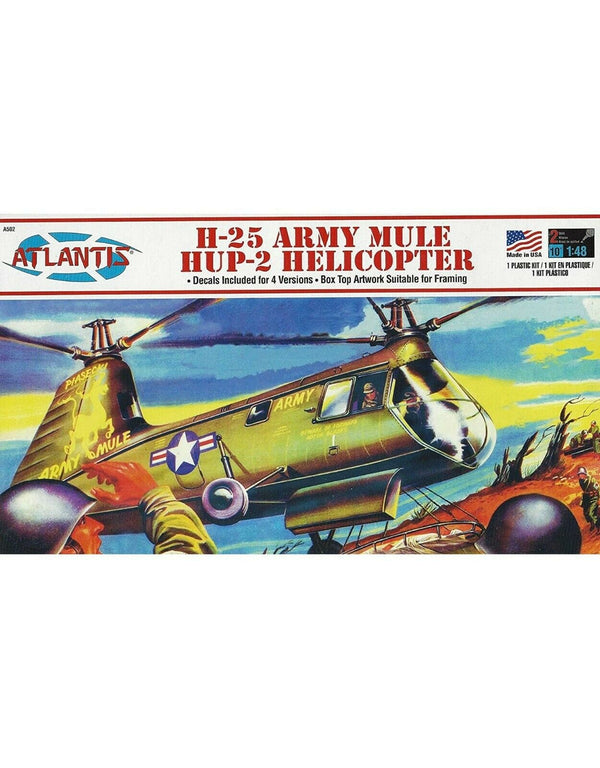 1/48 Atlantis H-25A Army Mule HUP-2 Helicopter Kit #A502 10+ Ages Skill Level 2