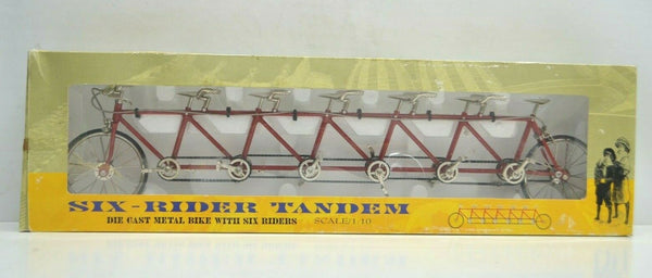 1:10 Scale Tandem Diecast Metal Bike With Six Rider Red #MY-0062