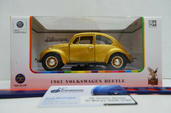 1:24 Scale 1967 Volkswagen Beetle Gold #24202 Lucky Diecast Model Car VW