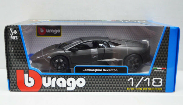 1:18 Scale Lamborghini Reventon Matt Black Burago Diecast Model Car