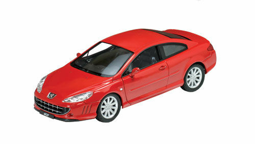 1:18 WELLY PEUGEOT 407 COUPE Maroon Diecast model with opening parts