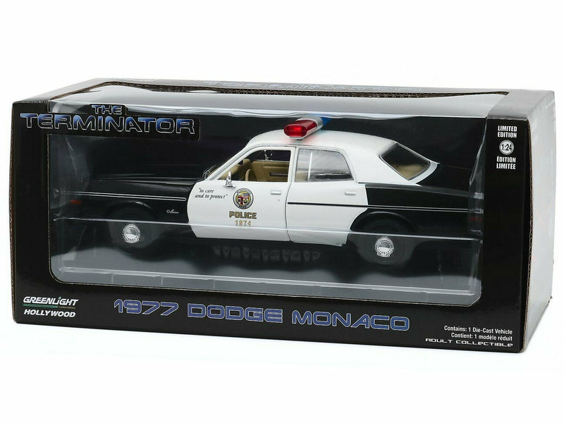 1:24 Scale The Terminator 1977 Dodge Monaco Police 1874 Car Greenlight Diecast