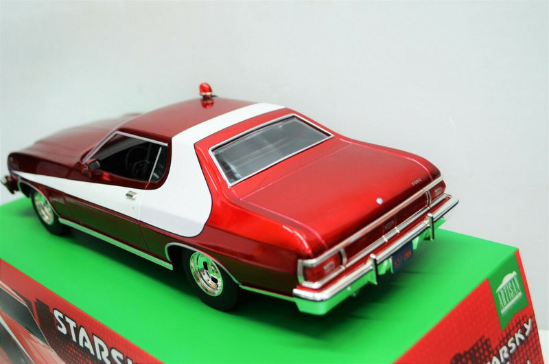 1:18 Starsky & Hutch 1976 Ford Gran Torino Red Chrome Edition Artisan Greenlight