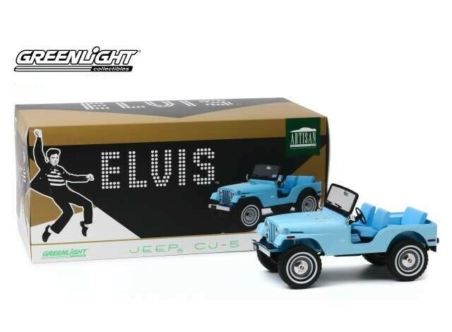 1:18 Scale Elvis Jeep CJ-5 Blue