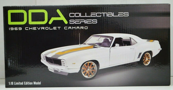 1:18 DDA Collectibles 1969 Chevrolet Camaro White With Gold Stripes #DDA5719