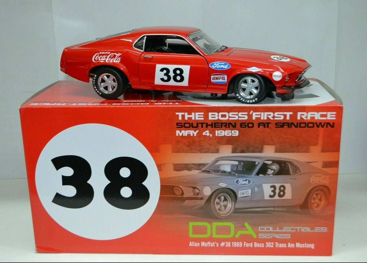 1:18 Allan Moffat's #38 1969 Ford Boss 302 Trans AM Mustang RED DDA Model  Car