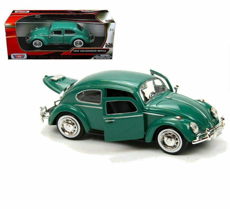 1/24 Scale 1966 Volkswagen Beetle Green Diecast Motor Max