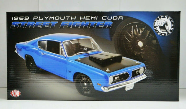 1:18 ACME 1969 Plymouth Hemi Cuda Street Fighter Blue #A1806117 Diecast