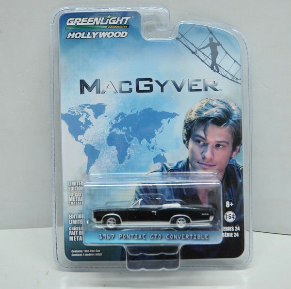 1:64 MacGyver 1967 Pontiac GTO Convertible Black #44840-F Greenlight Hollywood