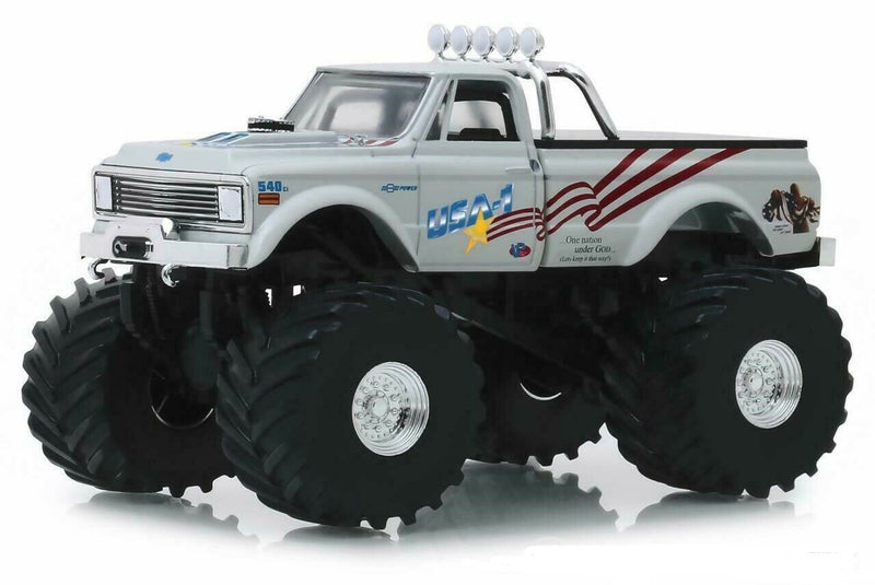 1:43 Scale 1970 Chevrolet K-10-USA-1 (Legacy) Monster Truck Kings of Crunch