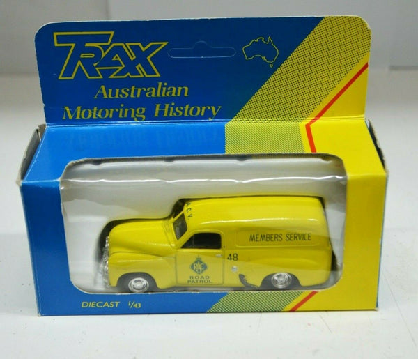 1:43 TRAX 1956 Holden FJ Panel Van RAC Road Patrol Members Service #48 Yellow