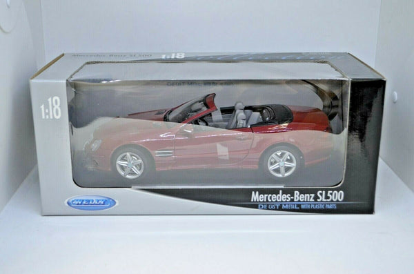 1:18 Scale Mercedes-Benz SL500 Convertable Burgundy Diecast Welly Collection