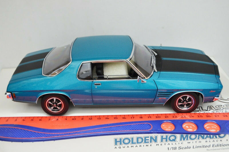 1:18 Holden HQ Monaro GTS Coupe Aquamarine Metallic With Black Stripes