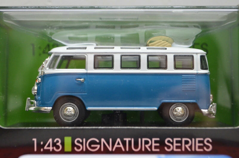 1:43 1962 Volkswagen Microbus w/ Sunroof Signature Series Lucky Diecast VW Blue