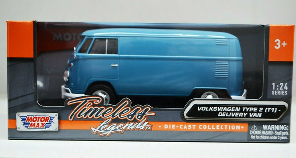 1:24 Volkswagen (VW) Type 2 (T1) - Delivery Van Blue Timeless Legends Motor Max