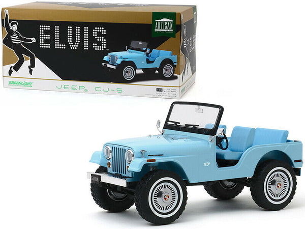 1:18 Scale Elvis Jeep CJ-5 Blue #19061 Artisan Greenlight Collectibles Diecast