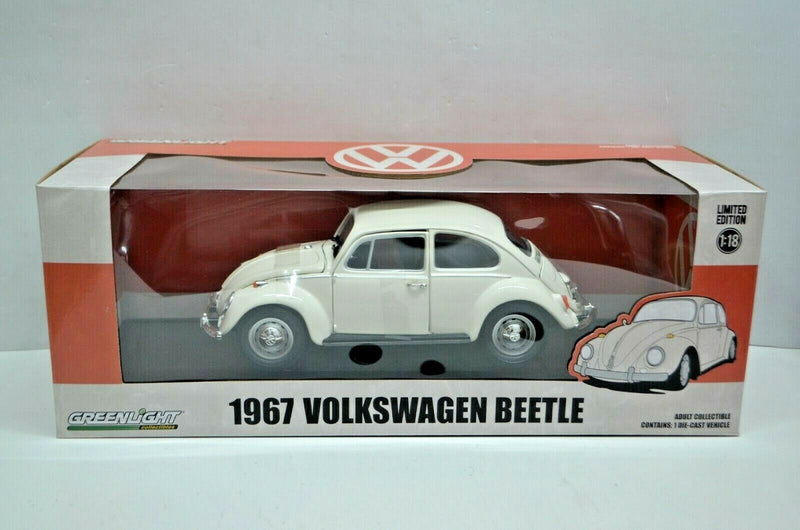 1:18 Scale 1967 Volkswagen Beetle VW White Greenlight Collectibles Diecast