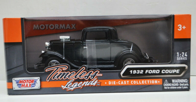 1/24 Scale 1932 Ford Coupe Black American Classics Diecast Motormax