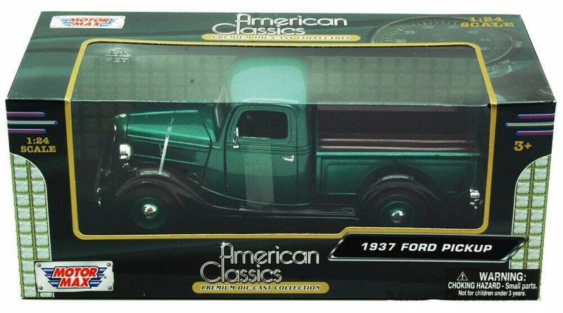 1:24 Scale 1937 Ford  Pickup Green "American Classics" Diecast Motor Max