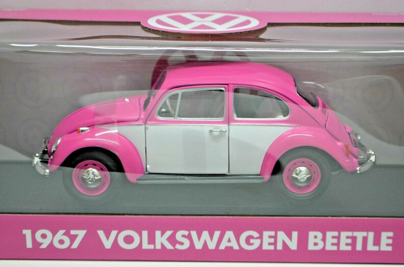 1:18 Scale 1967 Volkswagen Beetle VW Pink w/ White Greenlight Collectibles