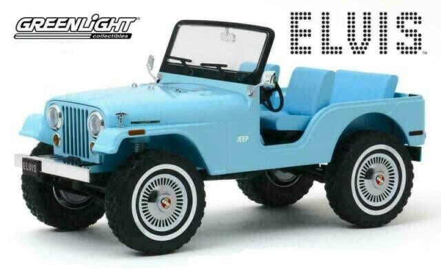 1:18 Scale Elvis Jeep CJ-5 Blue