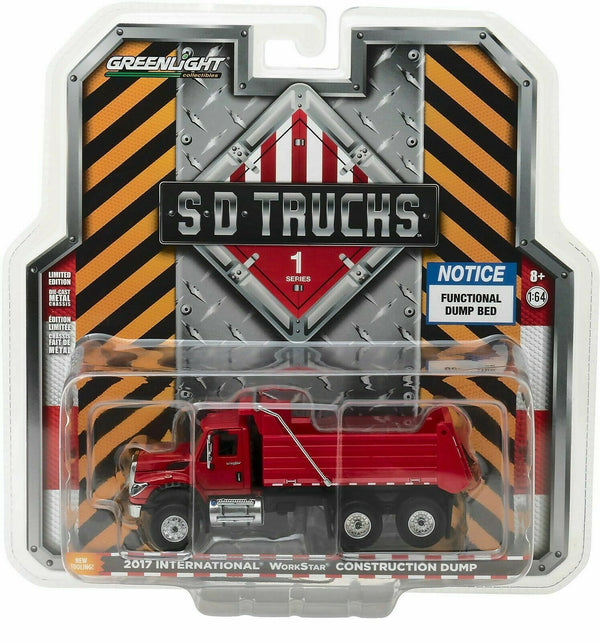 1:64 SD Trucks Series 1 2017 International Workstar Construction Dump Red #45010