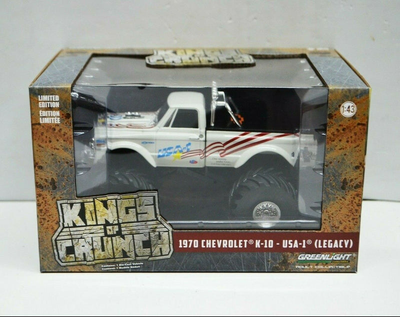 1:43 Scale 1970 Chevrolet K-10-USA-1 (Legacy) Monster Truck Kings of Crunch