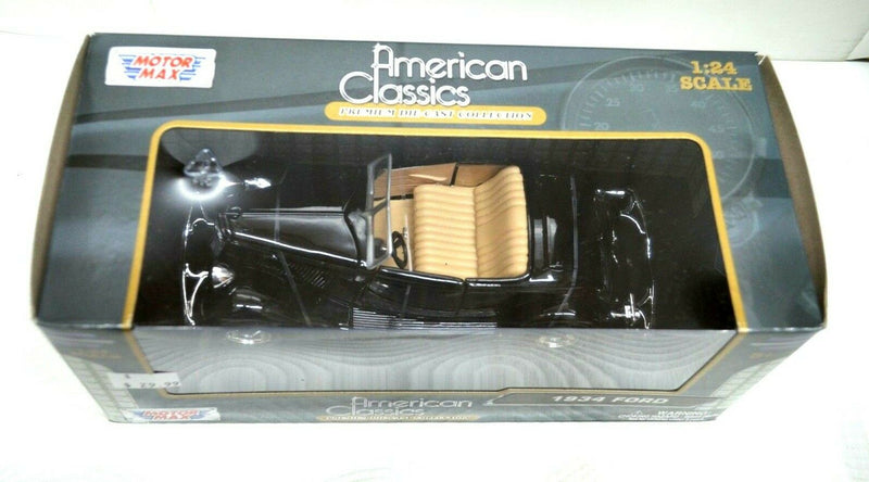 1:24 Scale 1934 Ford Black Convertable American Classics Diecast Motor Max