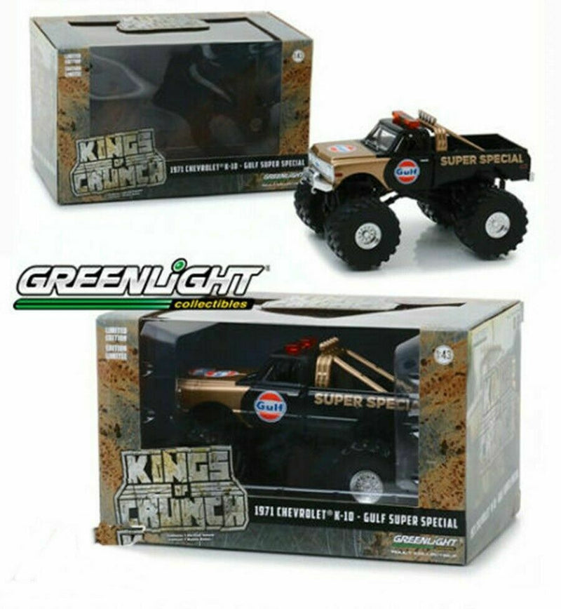 1:43 1971 Chevrolet K-10 Gulf Super Special Monster Truck Kings of Crunch