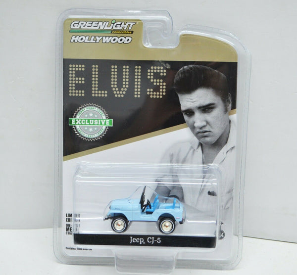 1:64 Scale Elvis Jeep CJ-5 Blue #29955 Greenlight Hollywood Diecast Model Car