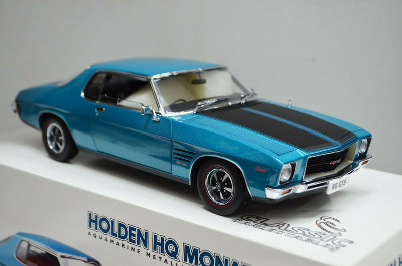 1:18 Holden HQ Monaro GTS Coupe Aquamarine Metallic With Black Stripes