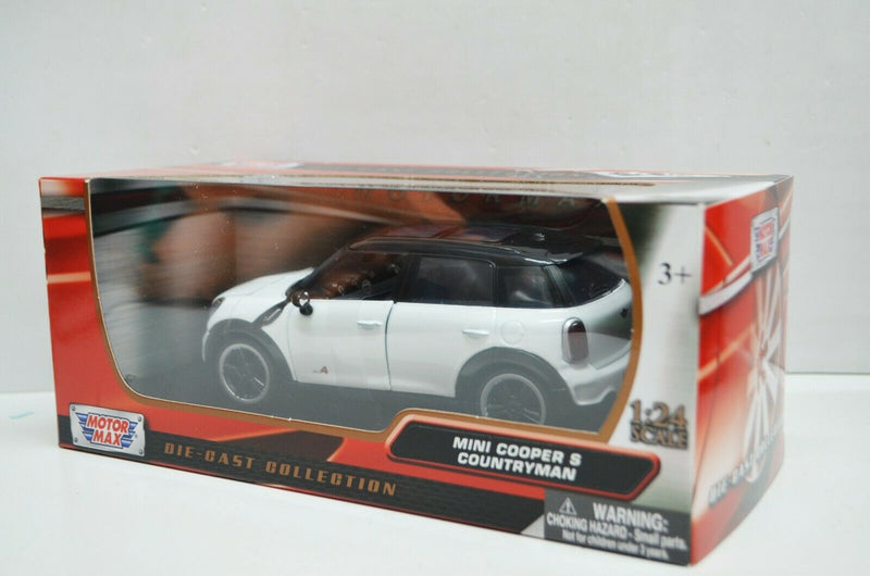 1/24 Scale Mini Cooper S Countryman White Motormax Diecast Model Car