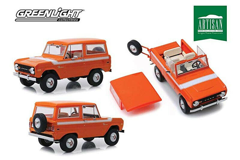 1:18 1977 Ford Bronco Special Decor Orange w/ White Stripe