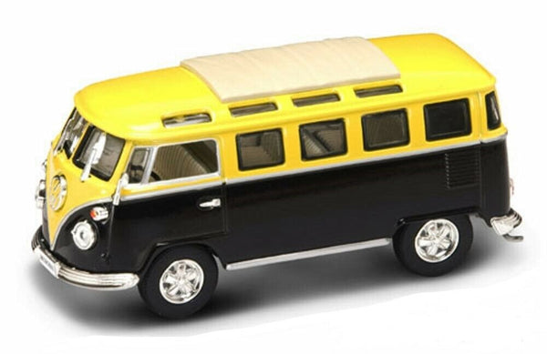 1:43 1962 Volkswagen Microbus Signature Series Lucky Diecast VW Black w/ Yellow