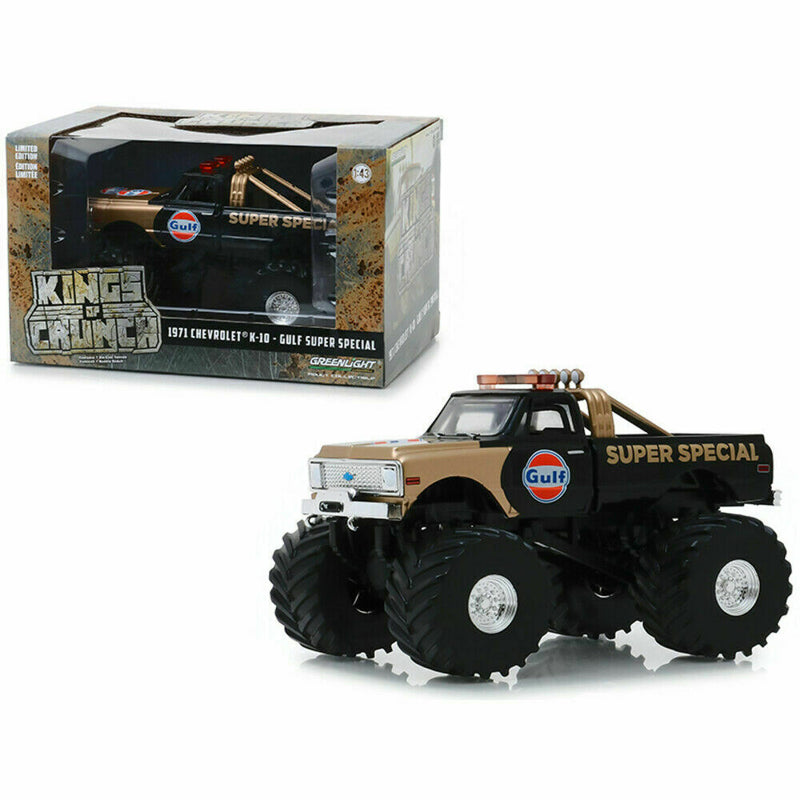 1:43 1971 Chevrolet K-10 Gulf Super Special Monster Truck Kings of Crunch