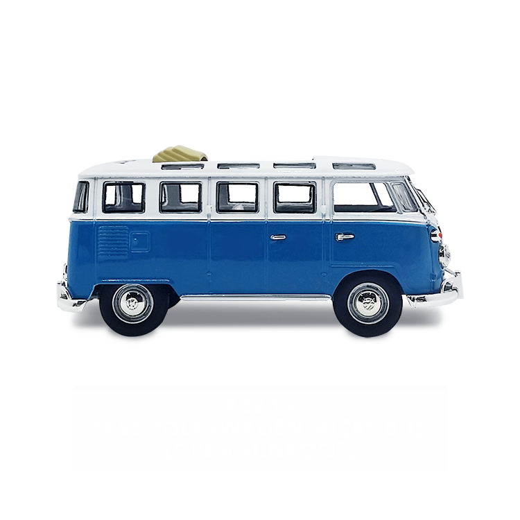 1:43 1962 Volkswagen Microbus w/ Sunroof Signature Series Lucky Diecast VW Blue